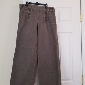 Grey, wide leg pants.